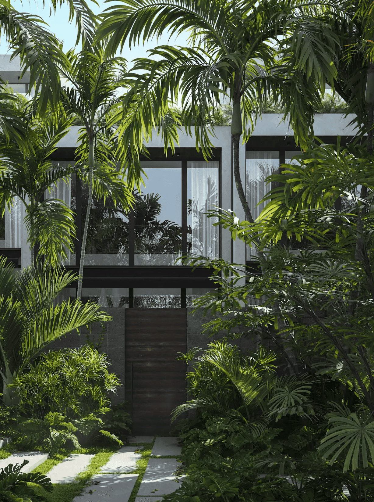 A tropical branded eco-residence surrounded by lush greenery